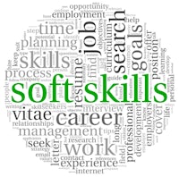 soft skills word cloud on a white background